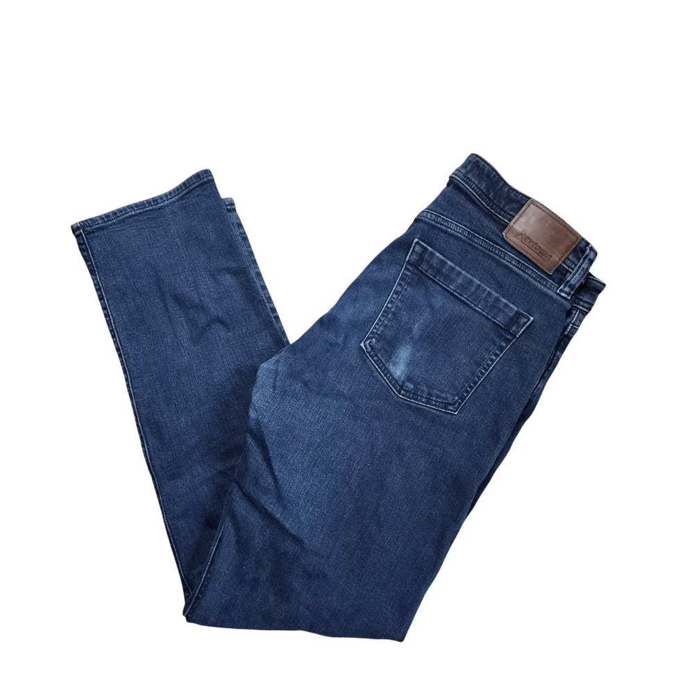 Revtown Mens 32x32 Automatic Decade Denim Straight Leg Blue Jeans Pants Stretch